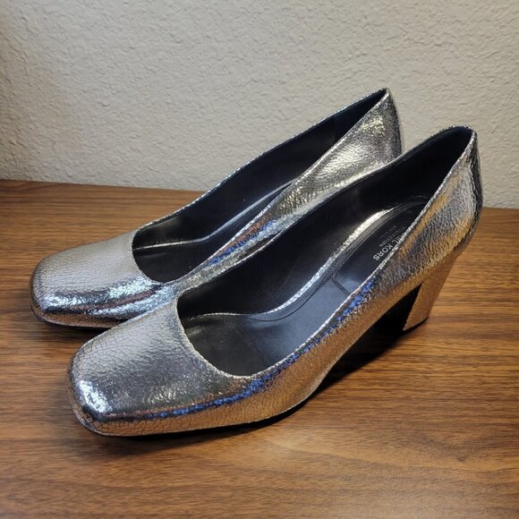 Michael Kors Collection Crackled Metallic Leather Gigi Pump - Picture 5 of 14
